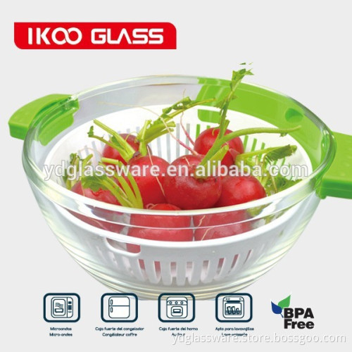 Transparent borosilicate glass cooking pot with PP lids and steamer 1.0L 1.5L 2.5L